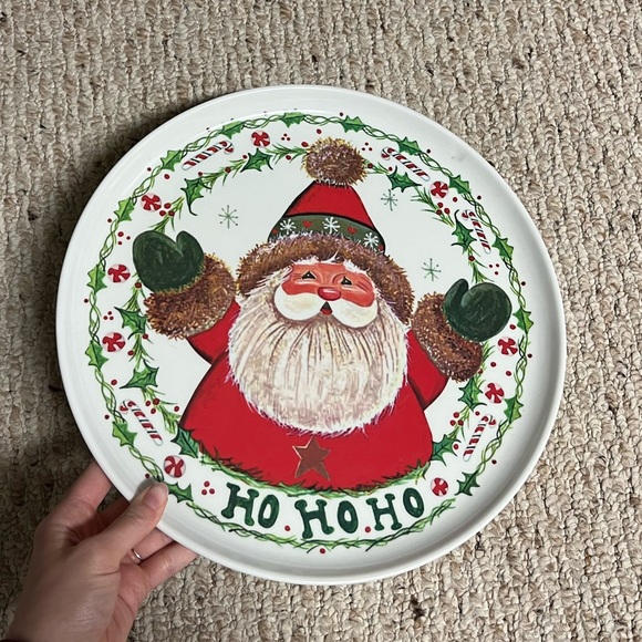 🎅🏼STUDIO 33: Santa Clause “Ho Ho Ho” large round serving platter, preowned. - Picture 2 of 8